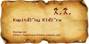Kapitány Klára névjegykártya